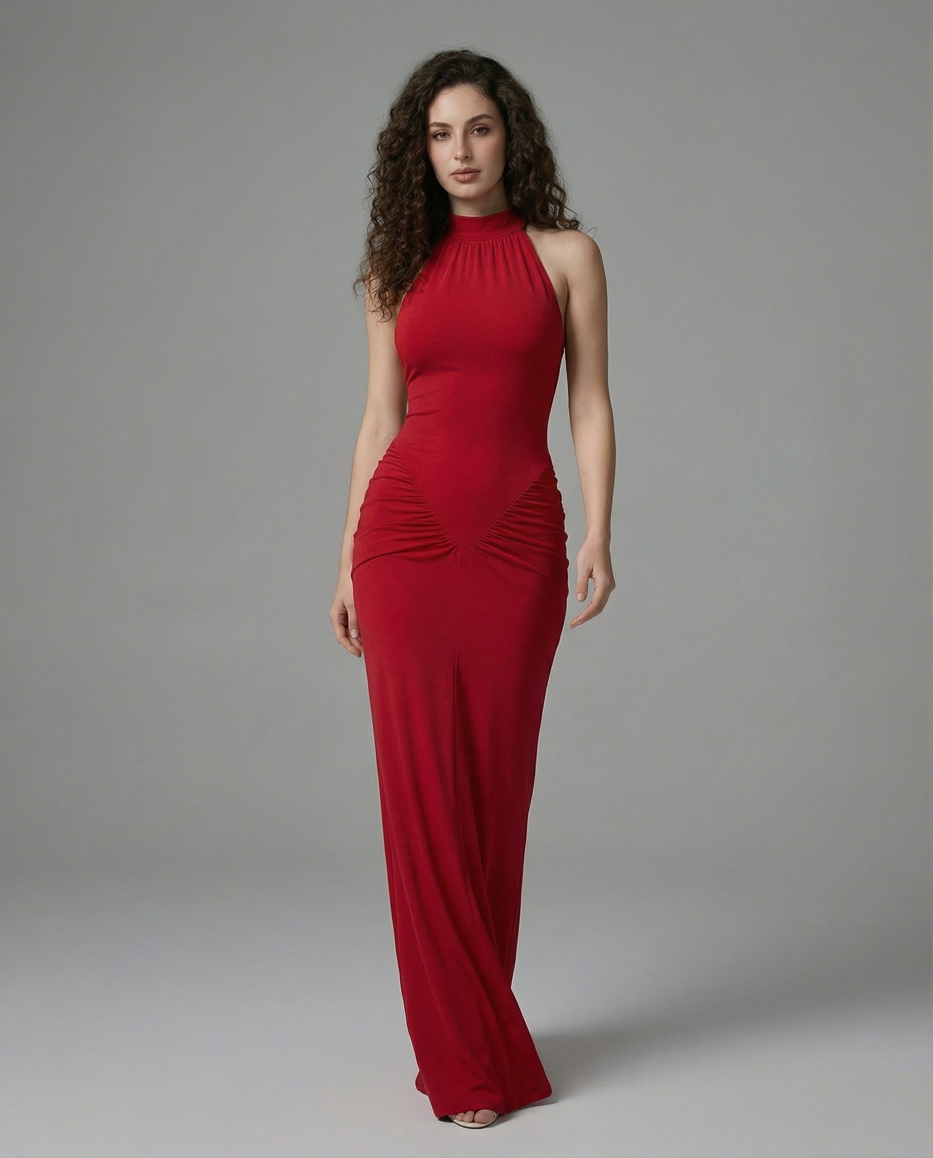 Vestido Largo Elegante Halter - Estilo que Roba Miradas