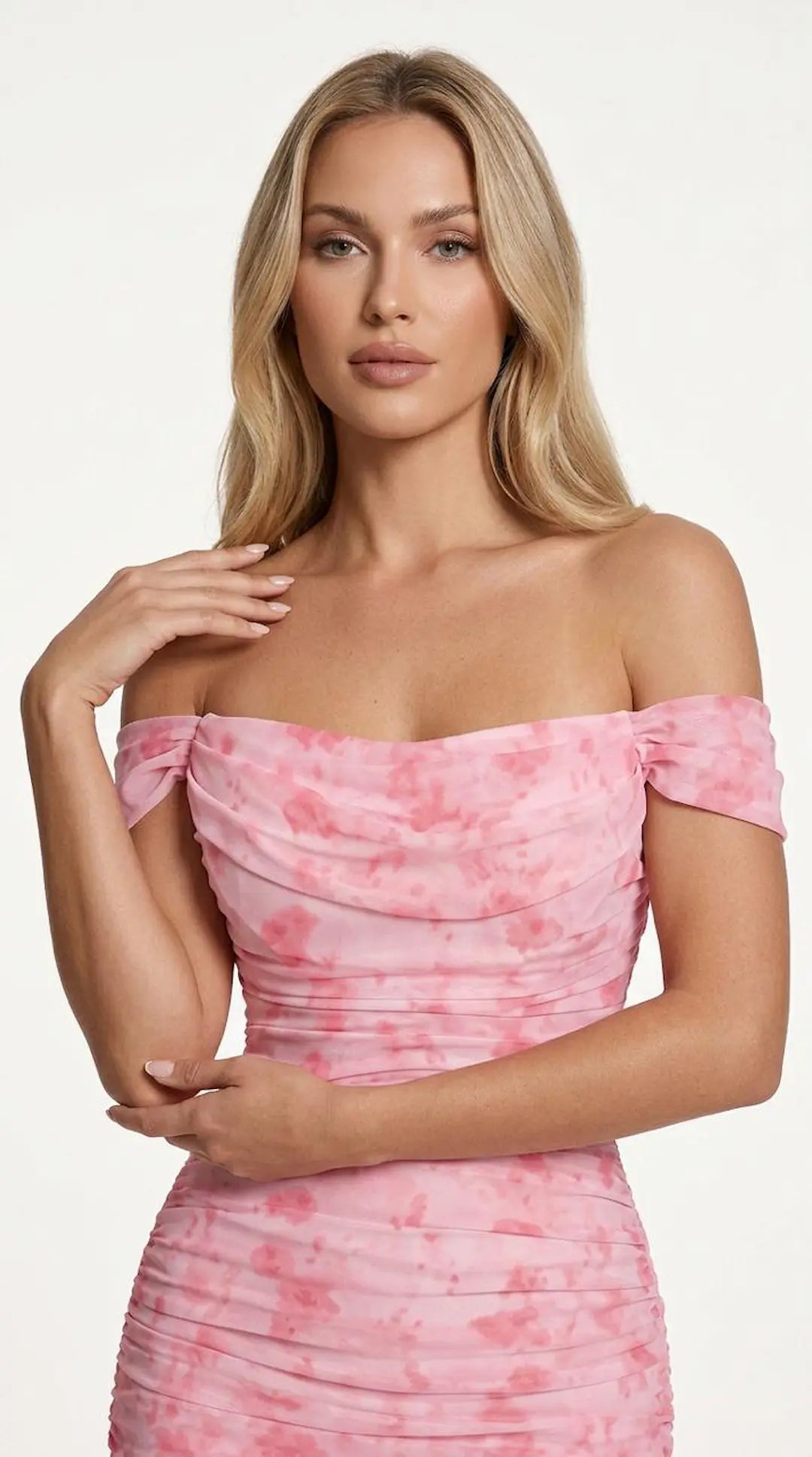Vestido Elegancia Rosa - Silueta Elegante Off Shoulder