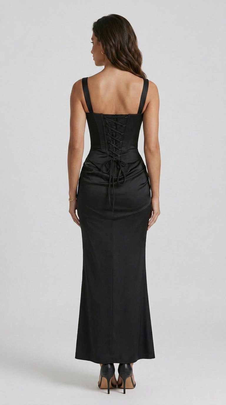 Vestido Sculpt Satin – Silueta Moldeadora Premium