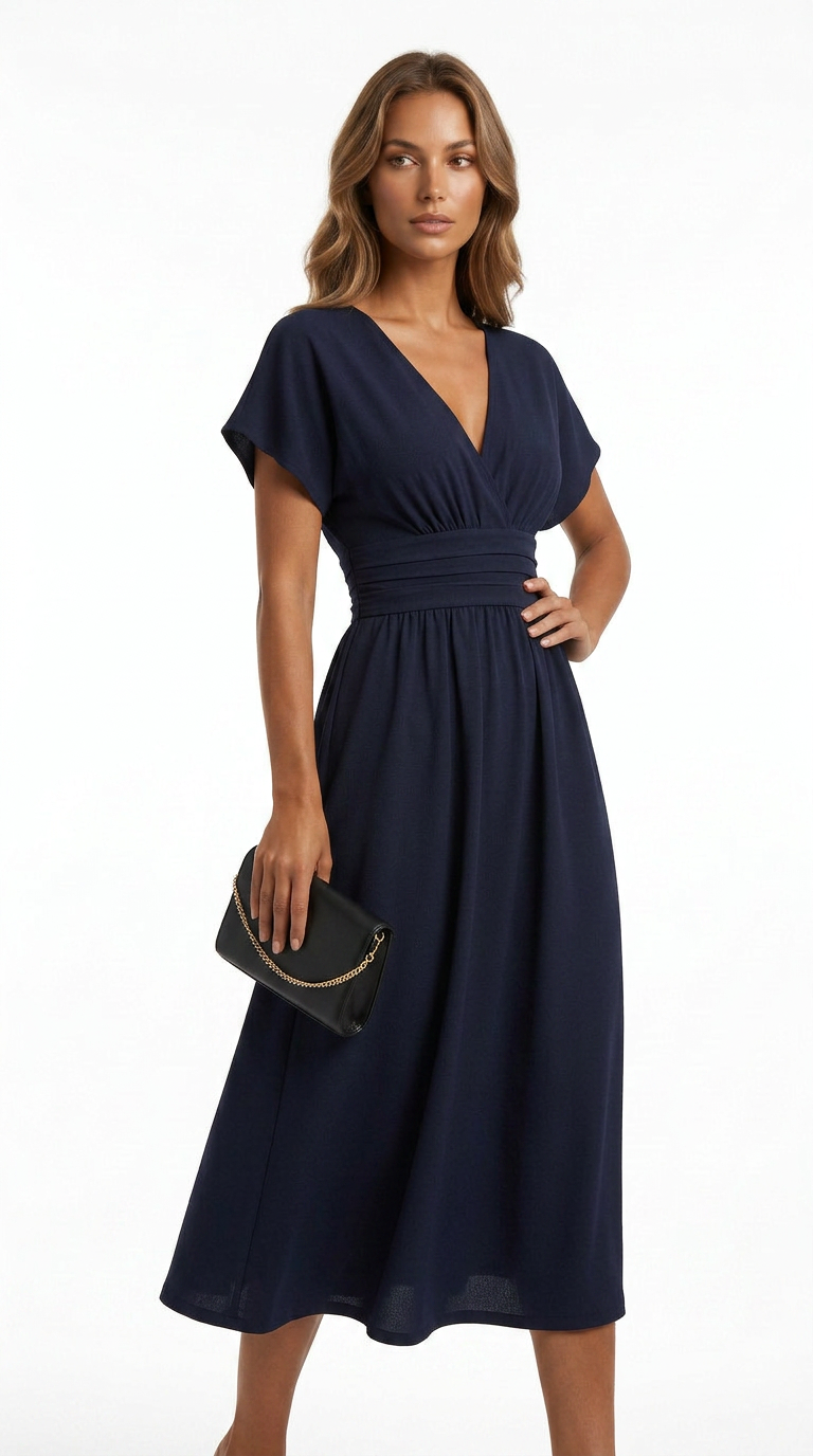 Vestido Midi Elegante de Verano – Corte Favorecedor y Caída Fluida