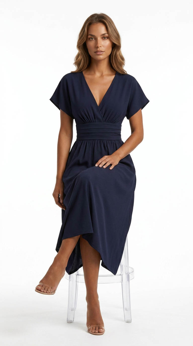 Vestido Midi Elegante de Verano – Corte Favorecedor y Caída Fluida