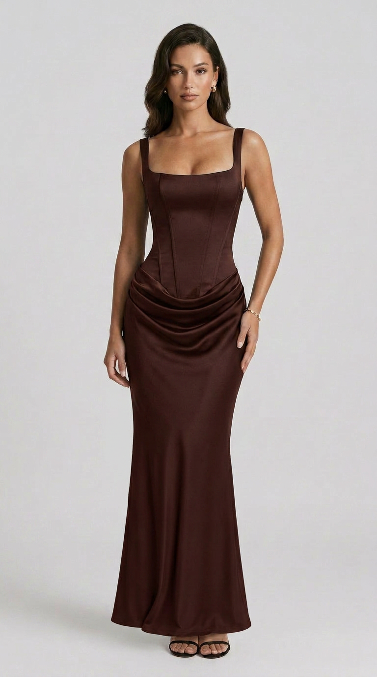 Vestido Sculpt Satin – Silueta Moldeadora Premium