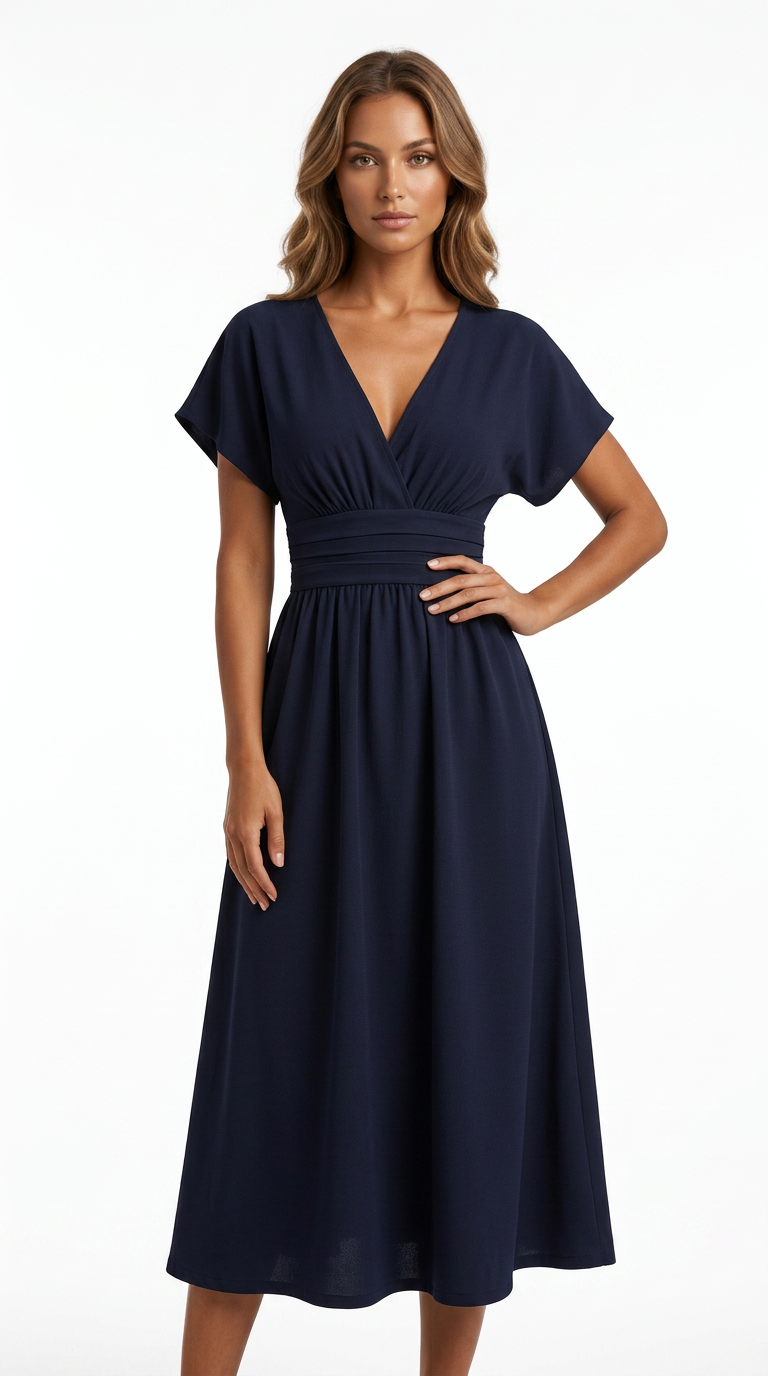 Vestido Midi Elegante de Verano – Corte Favorecedor y Caída Fluida