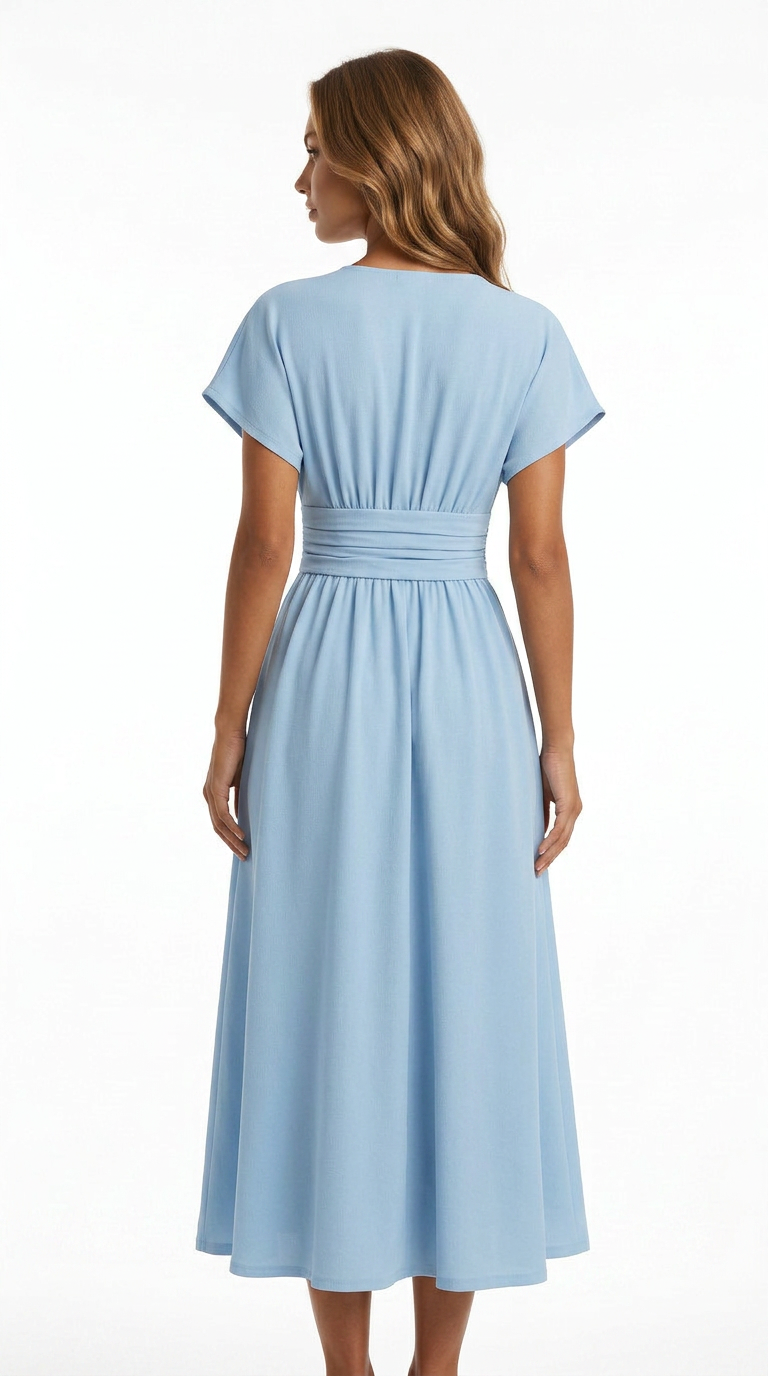 Vestido Midi Elegante de Verano – Corte Favorecedor y Caída Fluida