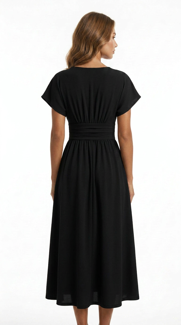 Vestido Midi Elegante de Verano – Corte Favorecedor y Caída Fluida